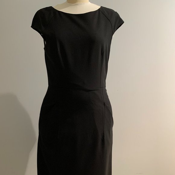 Theory Black Stretch Wool Dress - Picture 1 of 6